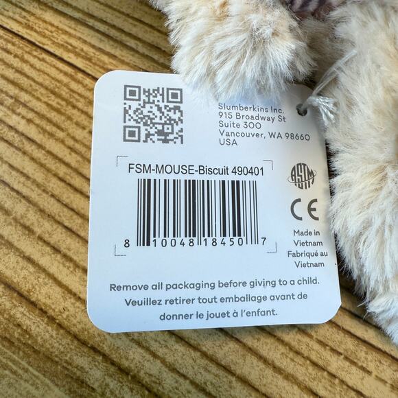 NWT Slumberkins Mini Shine‎ Bright Mouse Biscuit - Picture 5 of 8